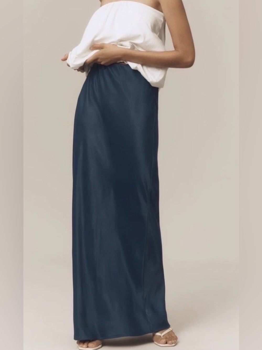 Anthropologie Navy Blue Maxi Skirt